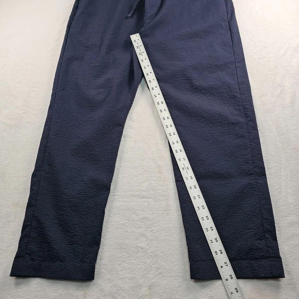 Smock By Mohawk Pants Men XL 32x28 Navy Seersucker Drawstring Pull On Japanese